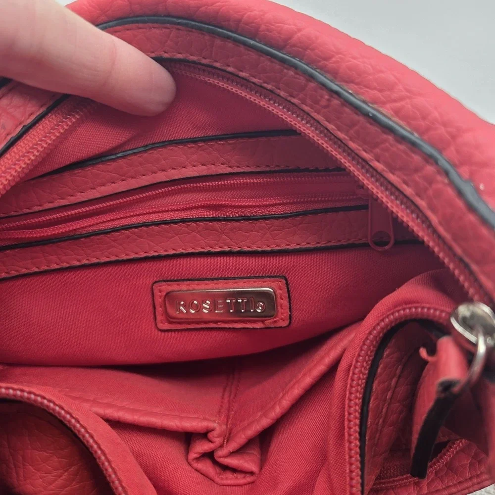 ROSETTI Faux Leather Bright Pink Shoulder Bag Hobo VTG